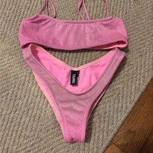 PINK TRINAGL BIKINI BOTH SIZE XXS